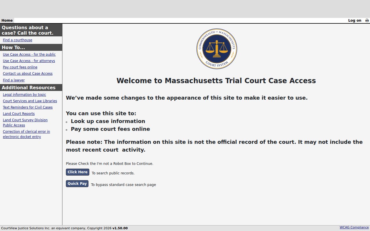 Marblehead resident lookup using the Massachusetts MassCourts docket search