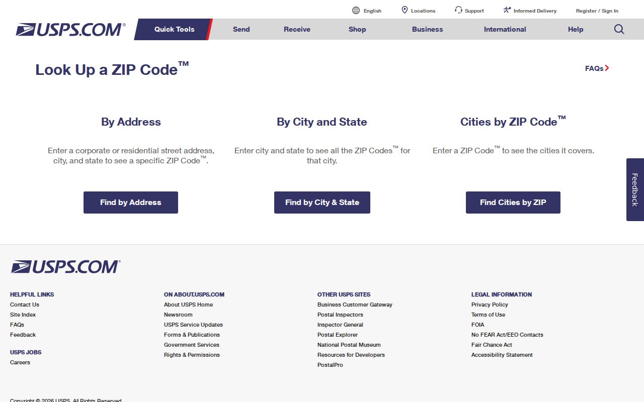 Marblehead ZIP code directory USPS address lookup screen